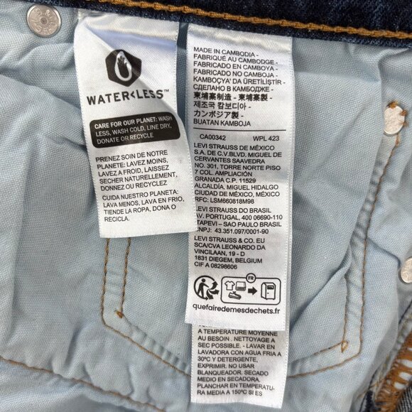 Levi Women's 501 Dark Wash High-Rise Straight Leg Denim Jeans Size 32 x 32 - Picture 14 of 16